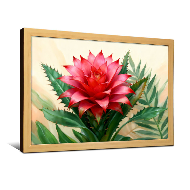 Plantes et fleurs avec fleurs rouges éclatantes et feuilles vertes, Toile tendue, Ne s’applique pas