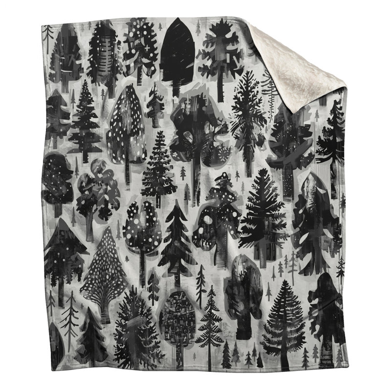 Couvertures monochromes Forest Illustration, L 60 po x H 80 po