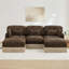 Canapé modulaire 100 po en forme de U à imprimé léopard - Canapé modulaire en chenille avec 2 repose-pieds mobiles, assise profonde, garniture à pampille, assemblage facile-129606595-129606598