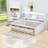 Full Size Daybed with Shelves, Three Drawers and Twin Trundle-1357952907