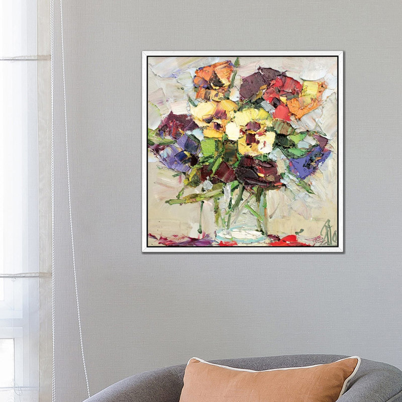 Kiss Me Quick Flowers by Sergey Alexandrovich Pozdeev - Gallery-Wrapped Canvas Giclée on Canvas, White Floater Framed