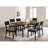 Mid-Centuniuniu Modern Black And Gray Side Chairs Set Of 2 Chairs Dining Room Furniture Leatherette Seat Elegant Kitchen Dining Room Solid Wood Two-Tone Chair