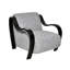 Chaise d'appoint Curva Luxe - Revêtement en tweed texturé avec accoudoirs sculpturaux en bois courbé -1979430110-1966696490
