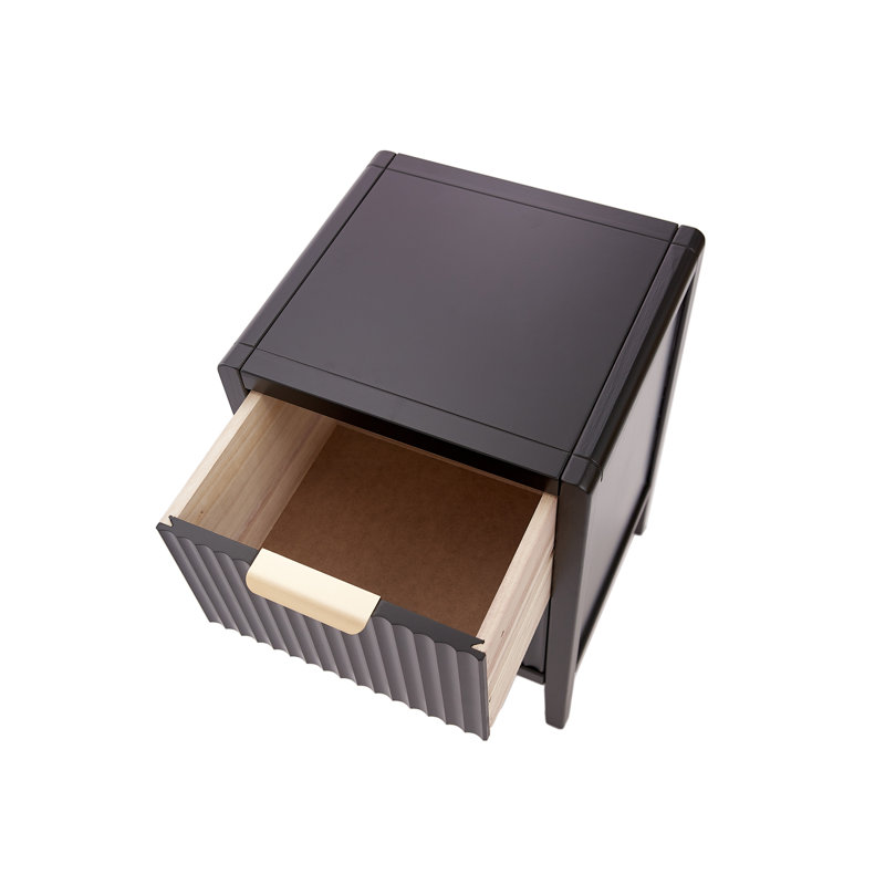 Ameenah 39 cm W Bedside Table, Black