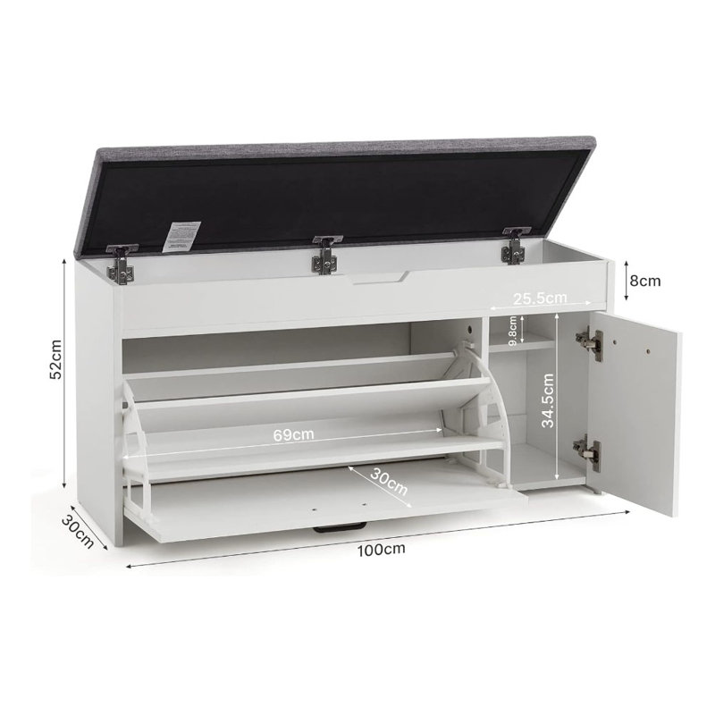 7 Pair Shoe Storage Bench