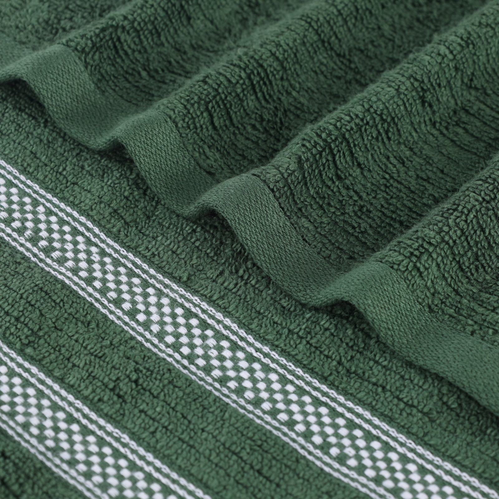 Ilseruth 6-Piece Zero-Twist Cotton Towel Set, Forest Green