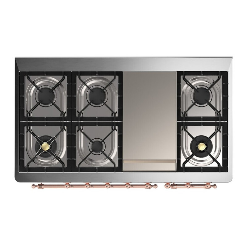Majestic III Series 48 Inch Dual Fuel Range with 5 Sealed Burners, Griddle, Frenchtop in Matte Graphite (Liquid Propane, Burnished Trim)