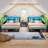Daybed With 2 Underneath Storage Drawers And Charging Station, L-shape Corner Bed Frame With Storage Bookcase And Led Lights For Living Room, Bedroom & Guest Room-151470851-155009251