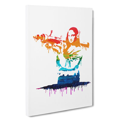 Banksy Mona Lisa Bazooka - Wrapped Canvas Print