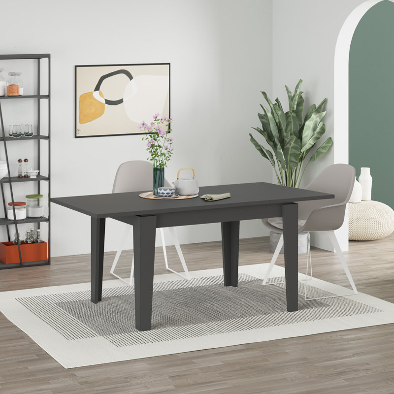Tolmen Rectangular Extendable Dining Table - 120 to 170 cm, Anthracite, 75cm H x 170cm L x 80cm D