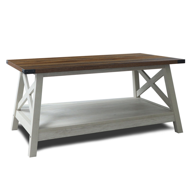 Table basse avec rangement Braydi, Noyer / chêne Sargent