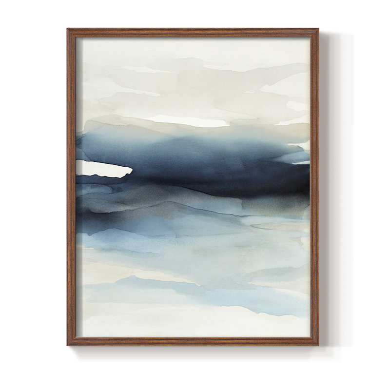 «Waves II», reproduction encadrée - bois massif, Brun, H 10 po x l 8 po