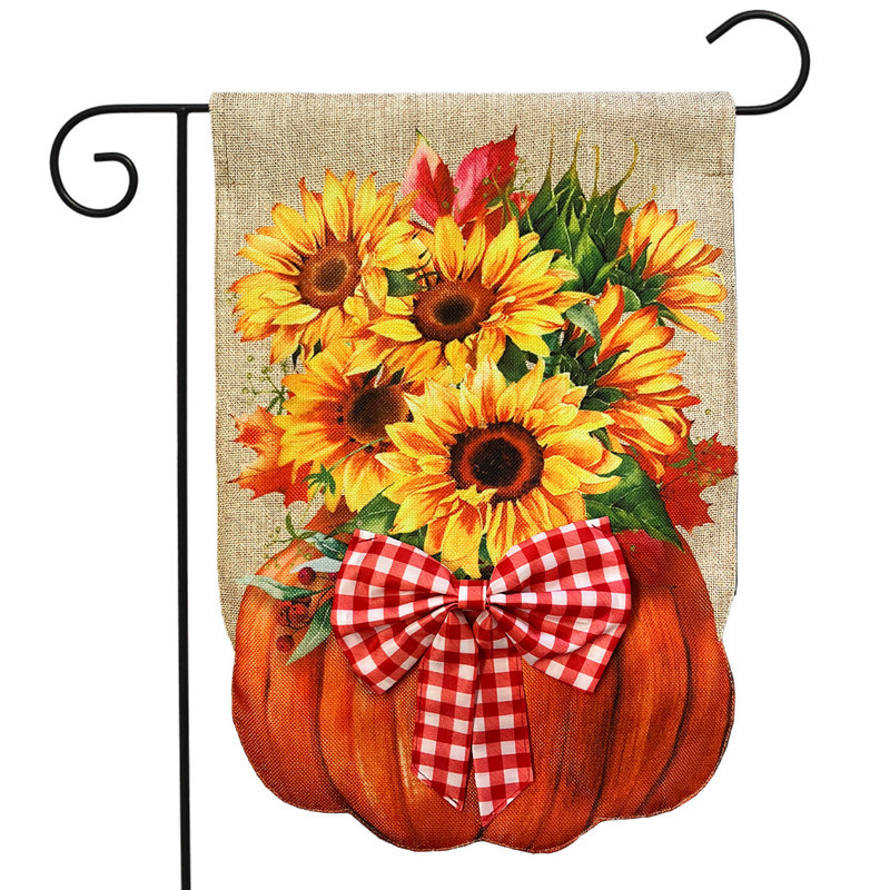 Drapeau de jardin tournesol en citrouille