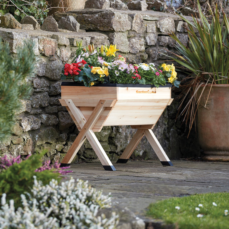 Buckmiller Wood Elevated Planter, Light Oak, 60cm H x 73cm W x 49cm D