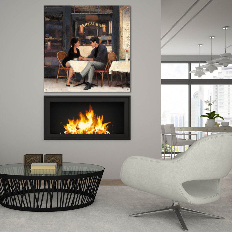Art mural en verre épique «Rendezvous» par Myles Sullivan, H 36 po x l 36 po x P 0,2 po