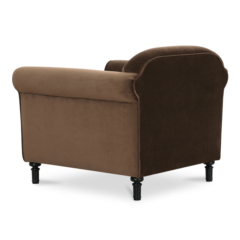 Harmony Armchair, Dark Brown Velvet