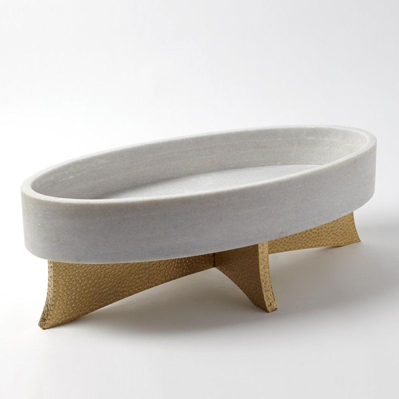 Lax Decorative Bowl, White