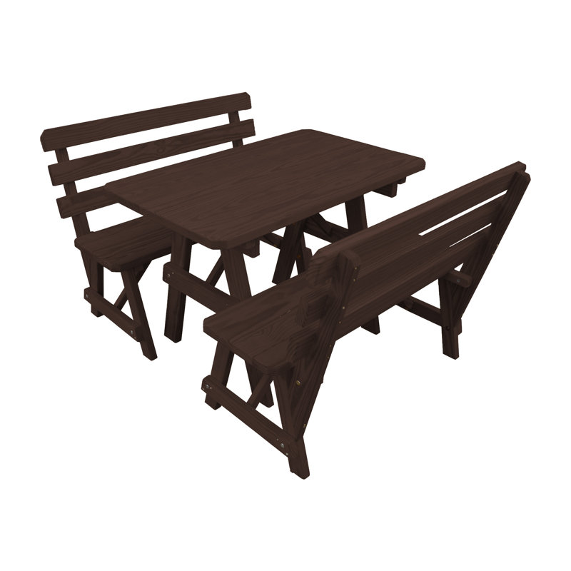 Table de pique-nique d'extérieur 44 po Giang, Noyer