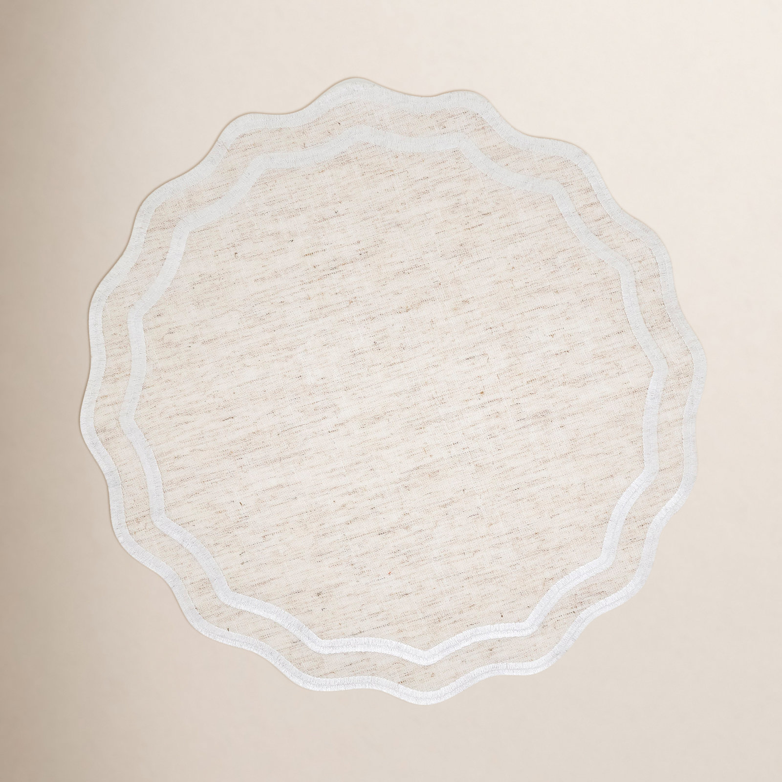 Scalloped Placemat, Tan