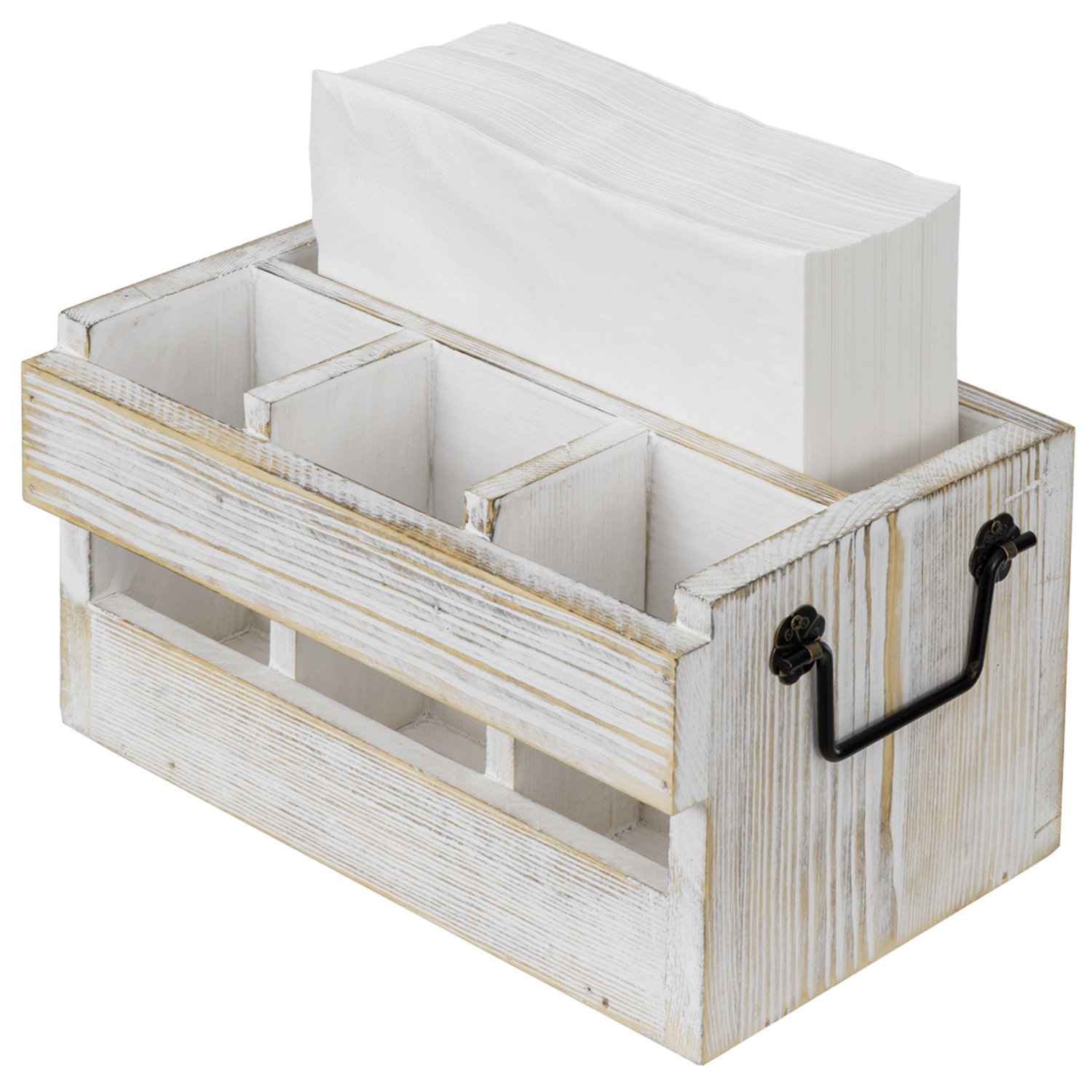 Gracie Oaks Solid Wood Napkin Flatware Caddy Wayfair