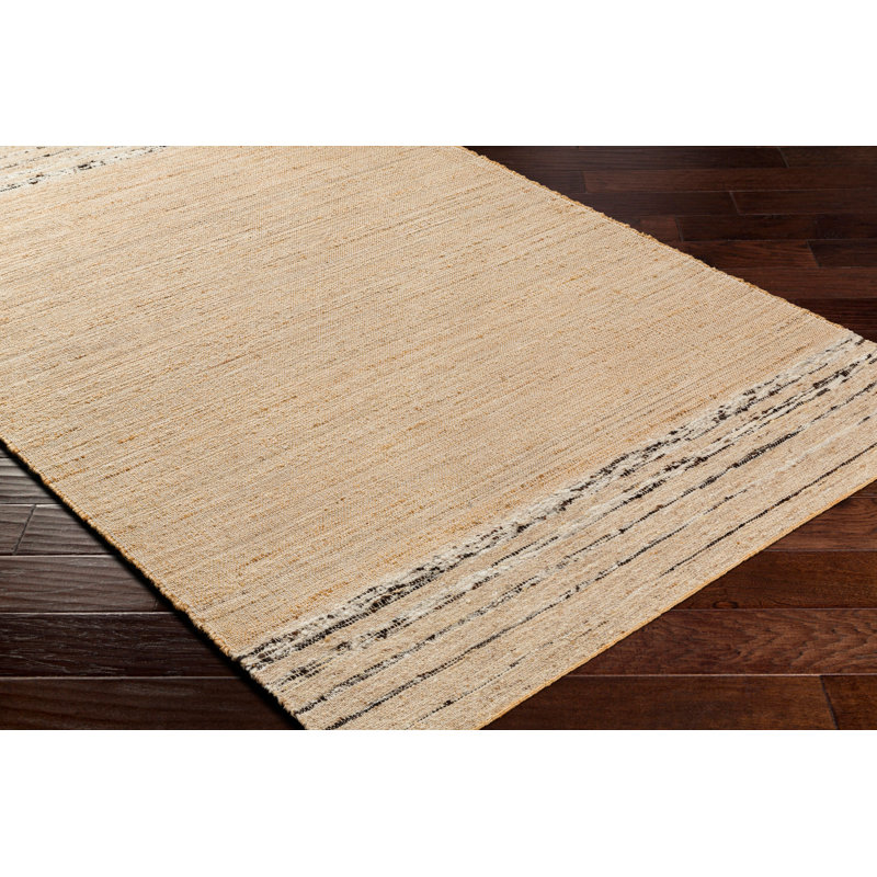 Striped Indoor Rug, Rectangle 6' x 9', Light Camel