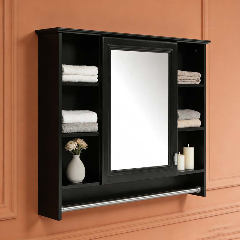 36-inch Wall Mounted Medicine Cabinet, Black