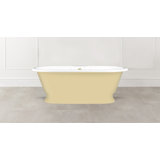 Painted York 68-1/2" X 31-1/4" Freestanding Soaking Bathtub with Pedestal Base in Volcanic Limestone with Overflow Hole
