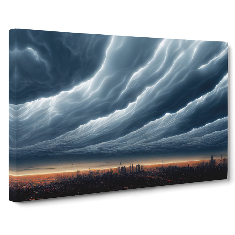 Cyberpunk Storm Clouds - Wrapped Canvas, 35cm H x 50cm W x 3cm D