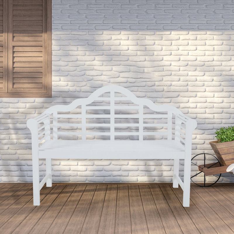 Banc de jardin en bois Ahana, Blanc