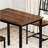 Dining Table Set, Bar Table With 2 Dining Benches, Kitchen Table Counter With Chairs, Industrial For Kitchen Breakfast Table, Living Room, Party Room, Walnut ,35.4″L X23.6″W X 29.7″H-1786899754-1786899750