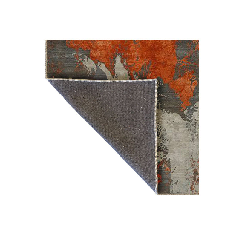 Tapis décoratif orange à motif abstrait orange, Tapis de couloir 3 pi 3 po x 6 pi 7 po inclus