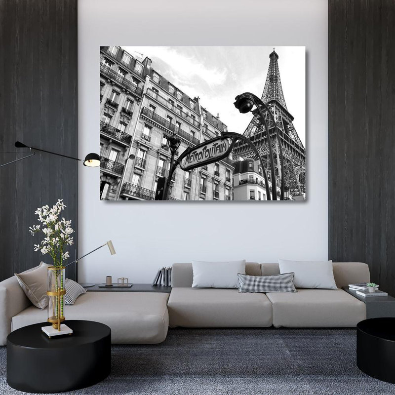 «Latitude Run® Pangea Images Gallery», art sur toile tendue: Metropolitain, Paris, H 36 po x l 47 po