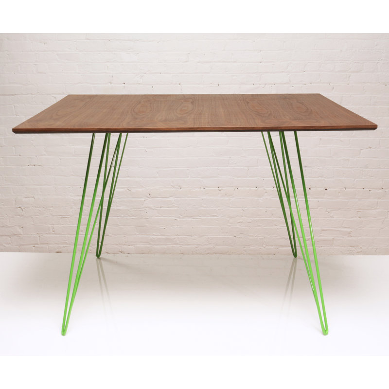 Table de salle à manger Williams, Vert, H 30 po x L 46 po x l 46 po, Noyer