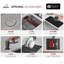 Évier de cuisine encastré sous plan, 63,5 cm x 48,3 cm, acier inoxydable noir graphite, calibre 16, avec accessoires intégrés, S-612WN-131085267-131085269