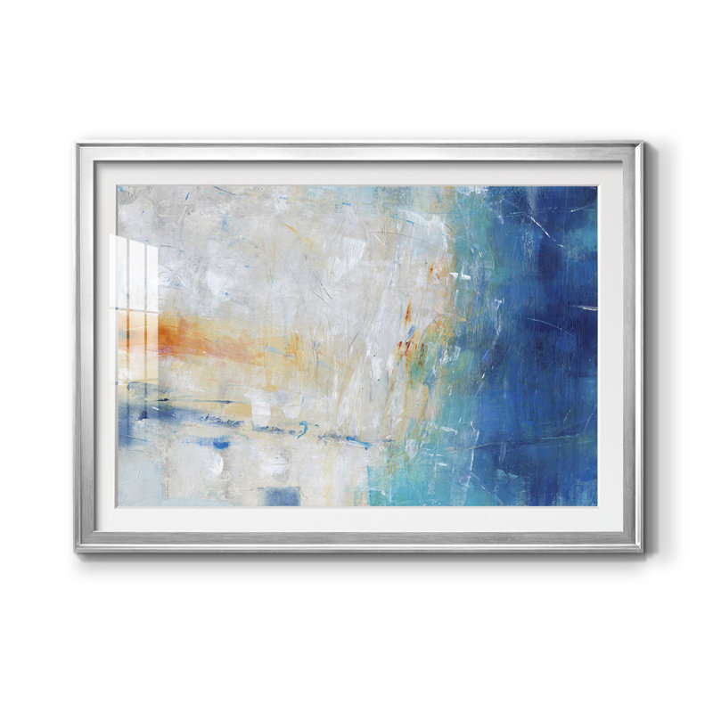 " Blue Grotto I ", 42.5" W x 30.5" H, Silver