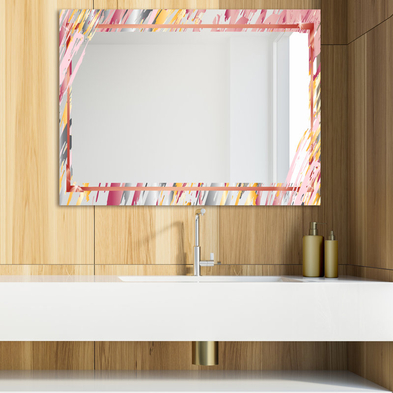 Miroir de salle de bain Glam, H 29,5 po x l 39,4 po, Glam moderne et contemporain
