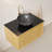 30-Inch Wall-Mounted Light Oak Vanity With Black Stone Basin