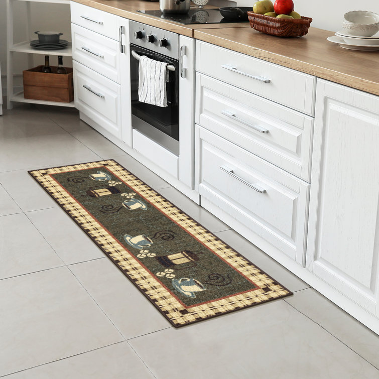 Non-slip kitchen rug and multipurpose rattan effect, made to measure