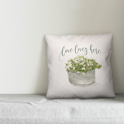  Love Lives Here Indoor/Outdoor Throw Pillow