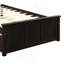 Lit plateforme avec lit gigogne simple, cadre simple, espresso