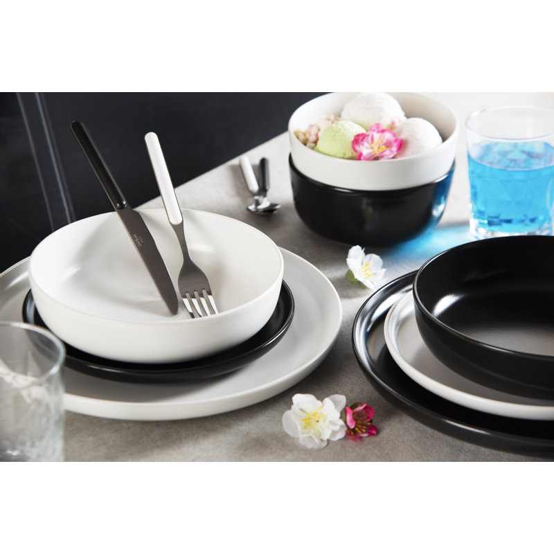 Nordic Piece Ceramic Dinnerware Set - Service for 4, White