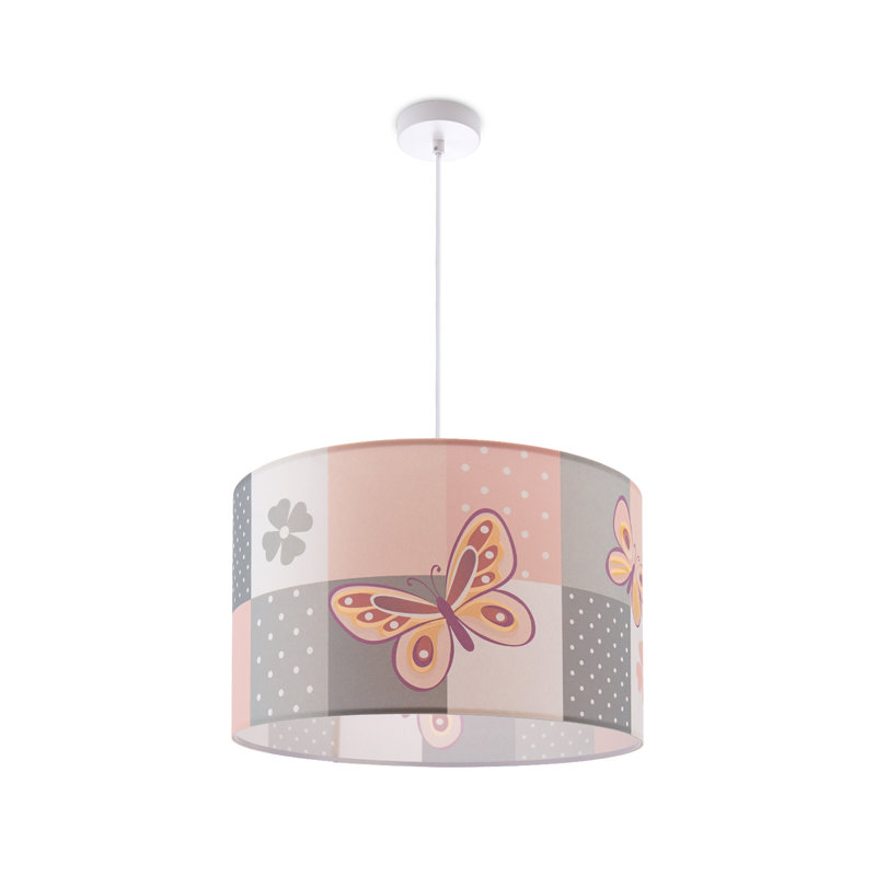 Huw 1-Light Drum Pendant, White