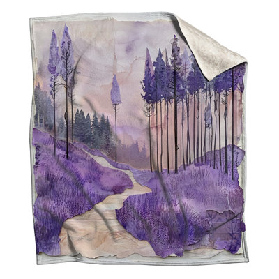 Lavender Forest Path Blankets
