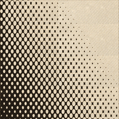 Tapis brun en laine à pois