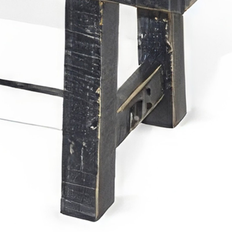 Banc de salle à manger à accoudoirs tendus tendu, en acajou de 64 pouces, Rena, Noir, noir, noir, noir