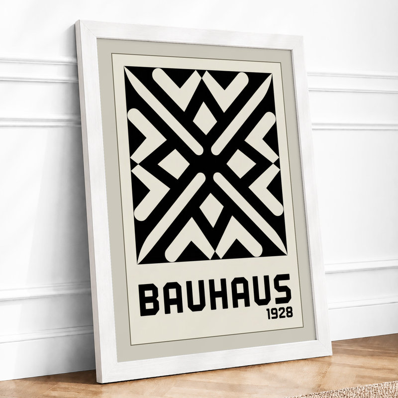 Bauhaus Geometry Geometric - Framed Print, A3 - 42.0 x 29.7 cm, White