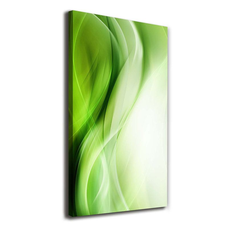 Green Waves Background - Wrapped Canvas Print