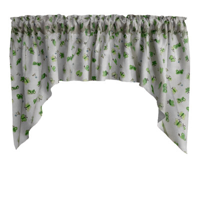 Cotton Blend Floral Swag Window Valance