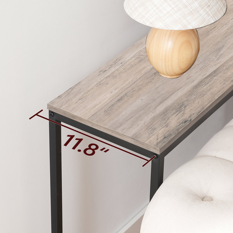78.7" Narrow Console Table with Power Outlet Behind Couch for Entryway, Grey