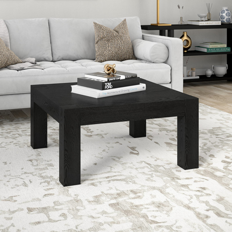 Princetown 34" Square Coffee Table, Black